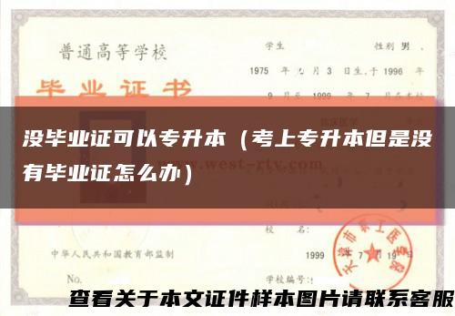 没毕业证可以专升本（考上专升本但是没有毕业证怎么办）缩略图