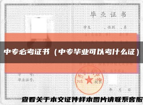 中专必考证书（中专毕业可以考什么证）缩略图