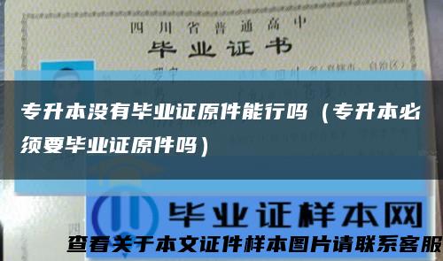 专升本没有毕业证原件能行吗（专升本必须要毕业证原件吗）缩略图