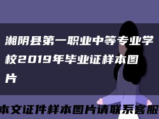 湘阴县第一职业中等专业学校2019年毕业证样本图片缩略图
