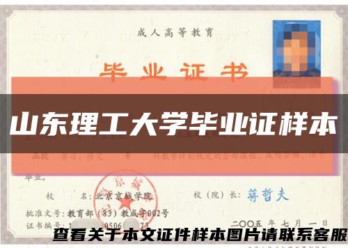 山东理工大学毕业证样本缩略图