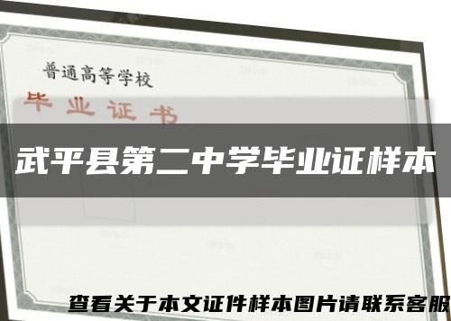 武平县第二中学毕业证样本缩略图