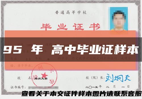 95 年 高中毕业证样本缩略图