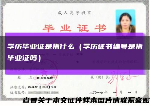 学历毕业证是指什么（学历证书编号是指毕业证吗）缩略图