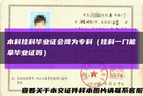 本科挂科毕业证会降为专科（挂科一门能拿毕业证吗）缩略图