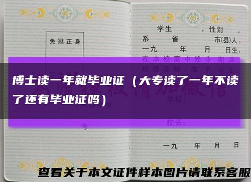 博士读一年就毕业证（大专读了一年不读了还有毕业证吗）缩略图