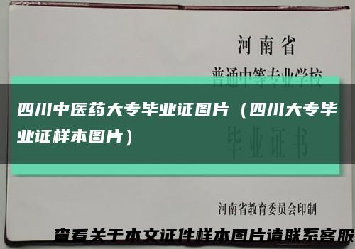 四川中医药大专毕业证图片（四川大专毕业证样本图片）缩略图