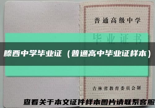滕西中学毕业证（普通高中毕业证样本）缩略图