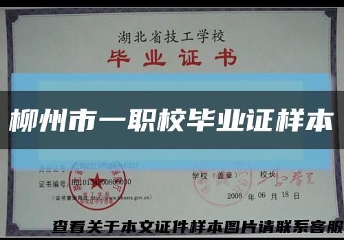 柳州市一职校毕业证样本缩略图