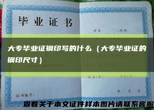 大专毕业证钢印写的什么（大专毕业证的钢印尺寸）缩略图
