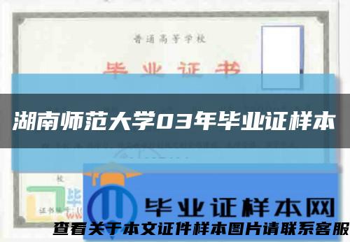 湖南师范大学03年毕业证样本缩略图