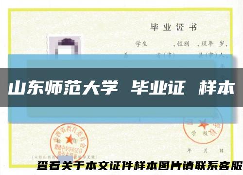 山东师范大学 毕业证 样本缩略图