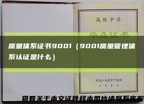 质量体系证书9001（9001质量管理体系认证是什么）缩略图