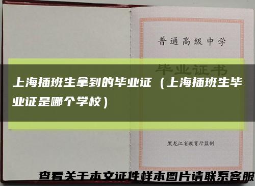 上海插班生拿到的毕业证（上海插班生毕业证是哪个学校）缩略图