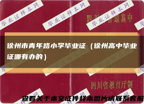 徐州市青年路小学毕业证（徐州高中毕业证哪有办的）缩略图