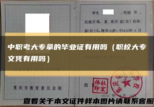 中职考大专拿的毕业证有用吗（职校大专文凭有用吗）缩略图