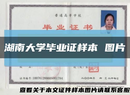 湖南大学毕业证样本 图片缩略图
