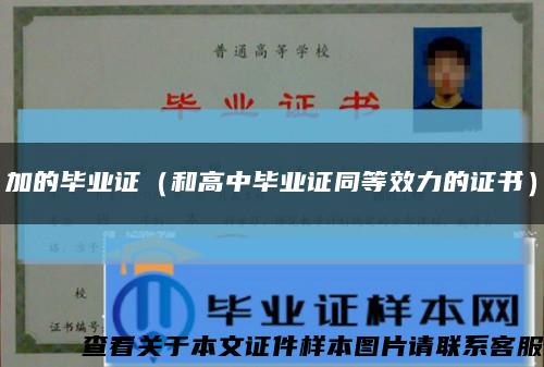 加的毕业证（和高中毕业证同等效力的证书）缩略图