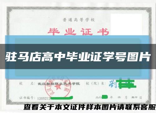 驻马店高中毕业证学号图片缩略图