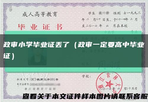 政审小学毕业证丢了（政审一定要高中毕业证）缩略图