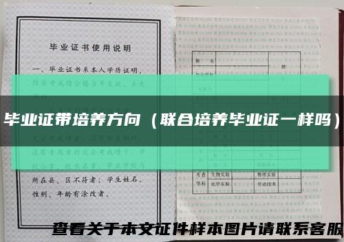 毕业证带培养方向（联合培养毕业证一样吗）缩略图