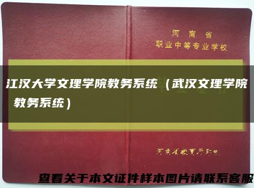 江汉大学文理学院教务系统（武汉文理学院 教务系统）缩略图