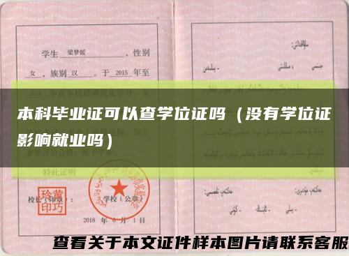 本科毕业证可以查学位证吗（没有学位证影响就业吗）缩略图