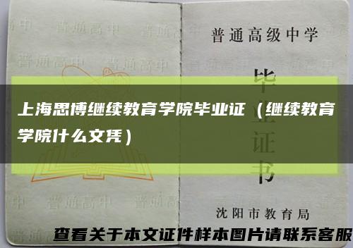 上海思博继续教育学院毕业证（继续教育学院什么文凭）缩略图