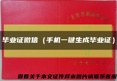 毕业证微信（手机一键生成毕业证）缩略图