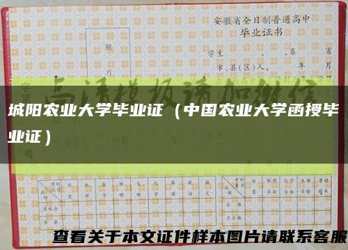 城阳农业大学毕业证（中国农业大学函授毕业证）缩略图