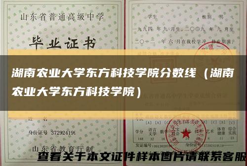 湖南农业大学东方科技学院分数线（湖南农业大学东方科技学院）缩略图