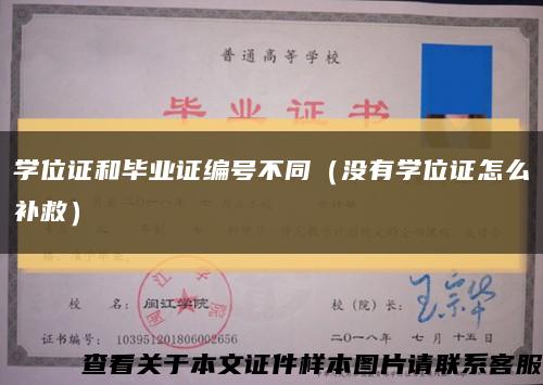 学位证和毕业证编号不同（没有学位证怎么补救）缩略图