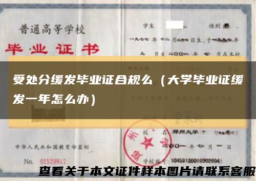 受处分缓发毕业证合规么（大学毕业证缓发一年怎么办）缩略图