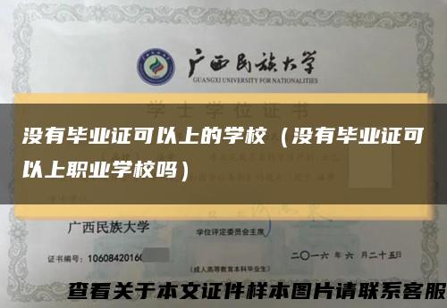 没有毕业证可以上的学校（没有毕业证可以上职业学校吗）缩略图