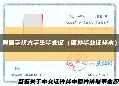 美国学校大学生毕业证（国外毕业证样本）缩略图