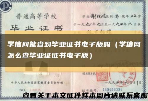 学信网能查到毕业证书电子版吗（学信网怎么查毕业证证书电子版）缩略图