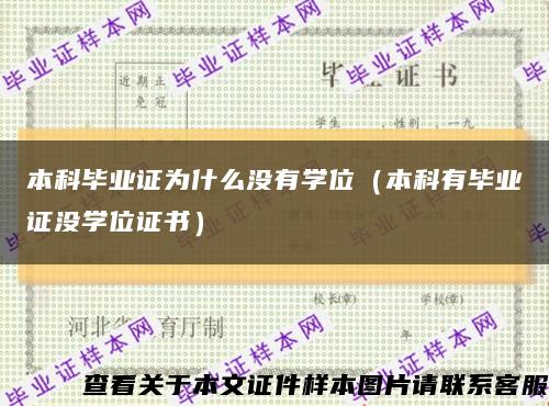 本科毕业证为什么没有学位（本科有毕业证没学位证书）缩略图