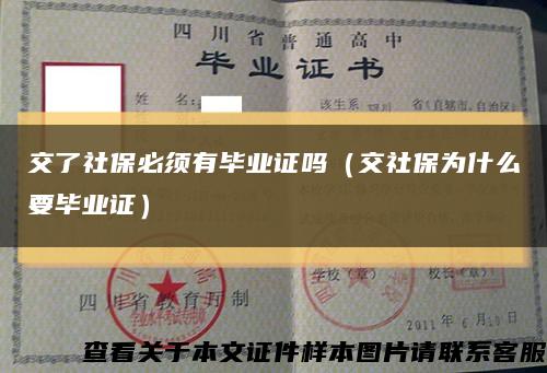 交了社保必须有毕业证吗（交社保为什么要毕业证）缩略图
