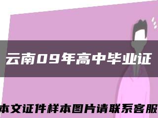 云南09年高中毕业证缩略图