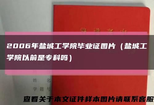 2006年盐城工学院毕业证图片（盐城工学院以前是专科吗）缩略图