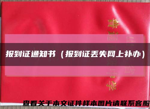 报到证通知书（报到证丢失网上补办）缩略图