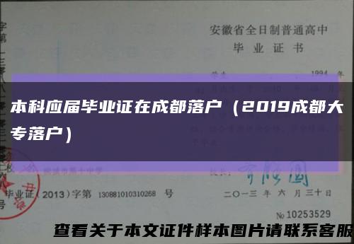 本科应届毕业证在成都落户（2019成都大专落户）缩略图