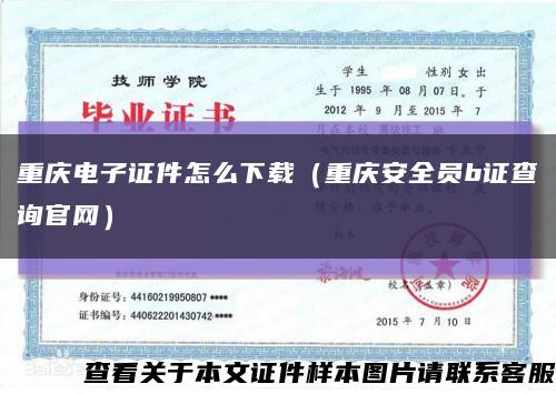 重庆电子证件怎么下载（重庆安全员b证查询官网）缩略图