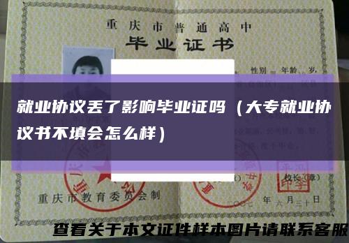 就业协议丢了影响毕业证吗（大专就业协议书不填会怎么样）缩略图