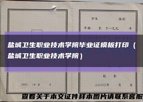 盐城卫生职业技术学院毕业证模板打印（盐城卫生职业技术学院）缩略图
