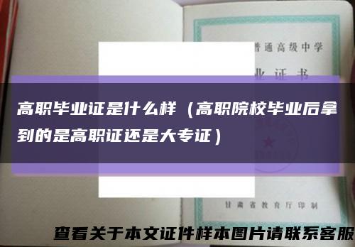 高职毕业证是什么样（高职院校毕业后拿到的是高职证还是大专证）缩略图