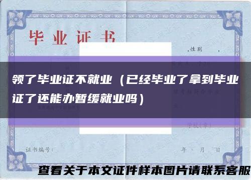 领了毕业证不就业（已经毕业了拿到毕业证了还能办暂缓就业吗）缩略图