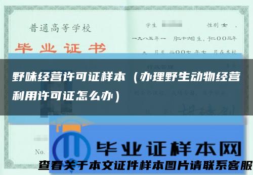 野味经营许可证样本（办理野生动物经营利用许可证怎么办）缩略图
