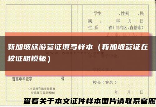 新加坡旅游签证填写样本（新加坡签证在校证明模板）缩略图