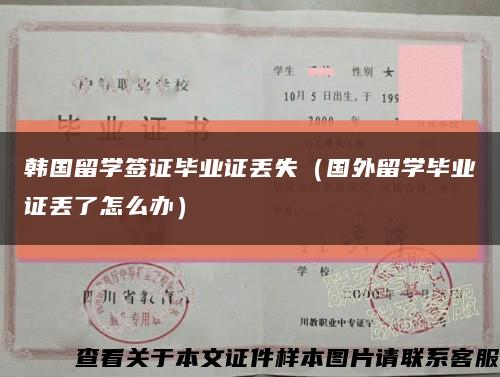 韩国留学签证毕业证丢失（国外留学毕业证丢了怎么办）缩略图